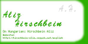 aliz hirschbein business card